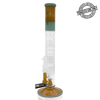 ROOR® TECH FIXED 18” STRAIGHT BARREL PERC MILKY & MINT WATERPIPE - 18S10ATP
