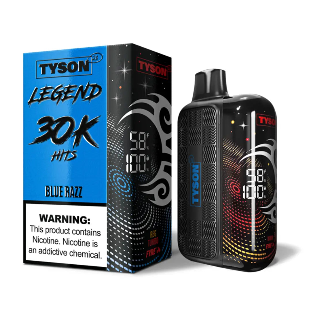 TYSON 2.0 LEGEND DISPOSABLE VAPE - 30000 PUFFS - Blue Razz