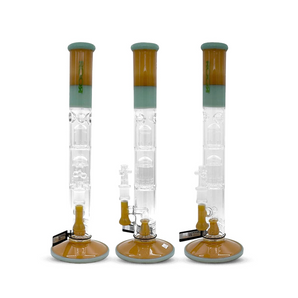 ROOR® TECH FIXED STRAIGHT BARREL PERC MILKY & MINT WATERPIPE 18” - 18S10ATP