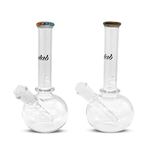 iDAB™ BUBBLE BOTTOM BEAKER WATERPIPE 9.5" - Colored Lip